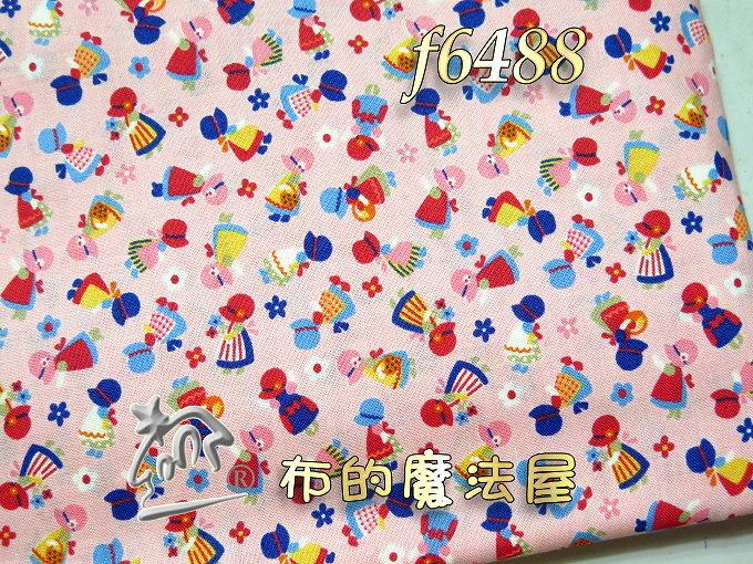 【布的魔法屋】f6488(28cm)可愛蘇姑娘粉紅LECIEN日本進口布料純棉布料(蘇姑娘布料,日本拼布布料,進口布料)
