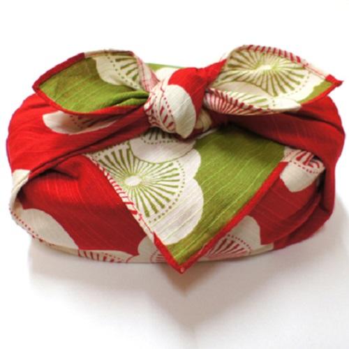 《散步生活雜貨-和雜貨散步》日本製 伊砂文樣 和雜貨 48x48cm 兩面色 風呂敷巾 包巾 大方巾-梅(紅+綠) 