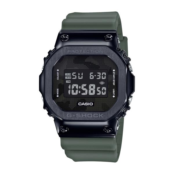 全新 限量公司貨CASIO卡西歐 G-SHOCK 經典復古潮流運動錶 GM-5600B-3 迷彩面X軍綠錶帶 歡迎詢問