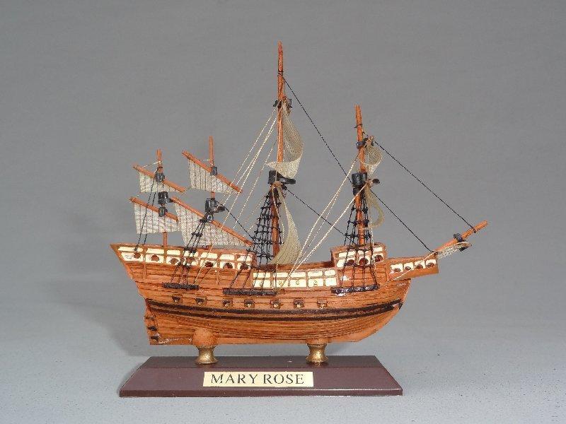 帆船模型  MARY ROSE  瑪麗玫瑰號 西洋仿古帆船 模型帆船  14cm (L)