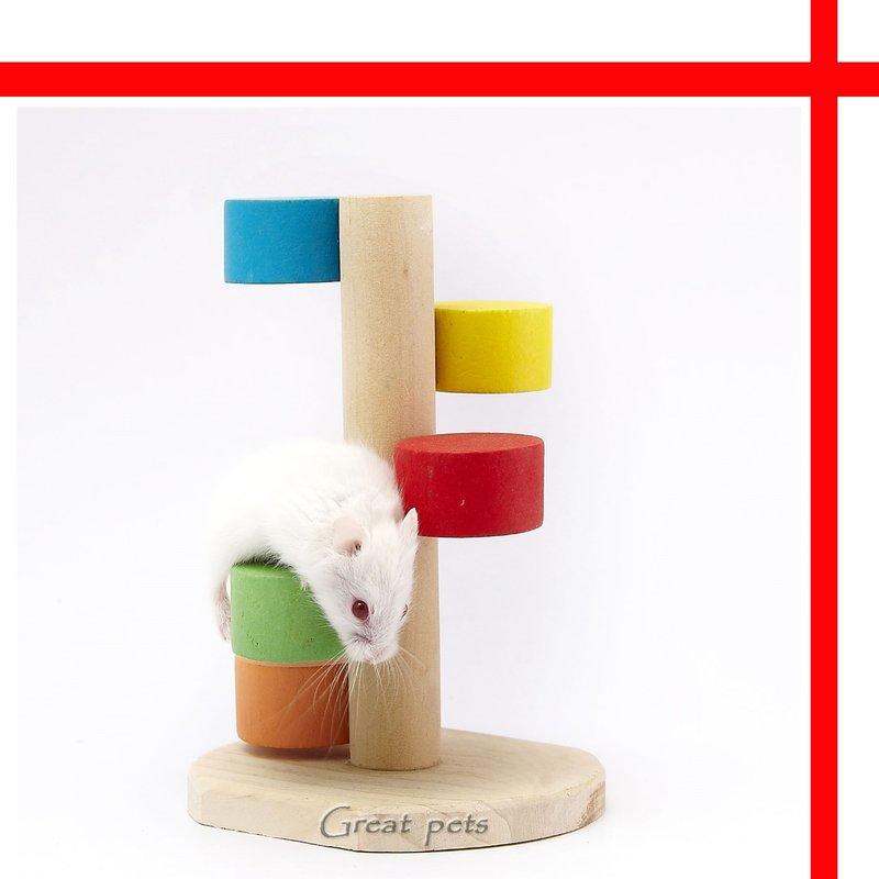 【格瑞特寵物】CARNO卡諾《倉鼠舒適原木-彩虹雲梯》松木造使用食用色素無毒【可超取】