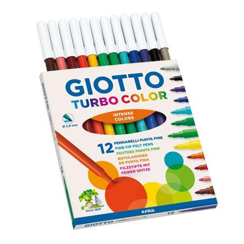 [小文的家] 【義大利 GIOTTO】可洗式兒童細頭彩色筆(12色)  