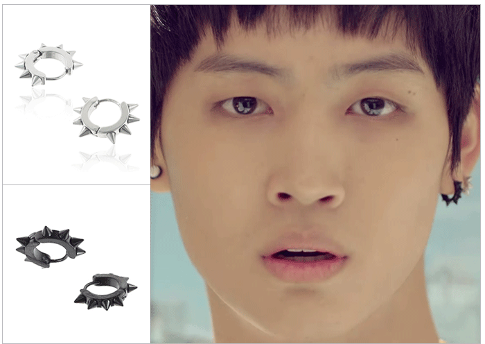 韓國進口 明星流行 個性商品 GOT7 EXO BAP 尖錐圓環穿刺耳環 男女適戴 (單支)