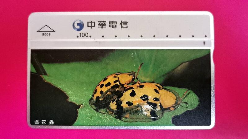 絕版，中華電信編號：8009  "金花蟲"磁條式光學電話卡，已無剩餘金額，僅供收藏！