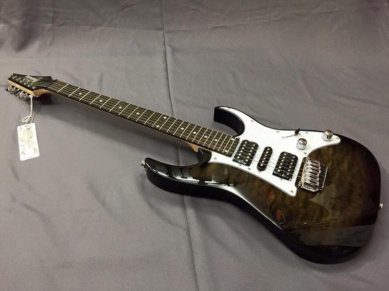 【大鼻子樂器】 Ibanez GRG150QA  TKS 透明黑漸層 小搖座 電吉他 原廠公司貨