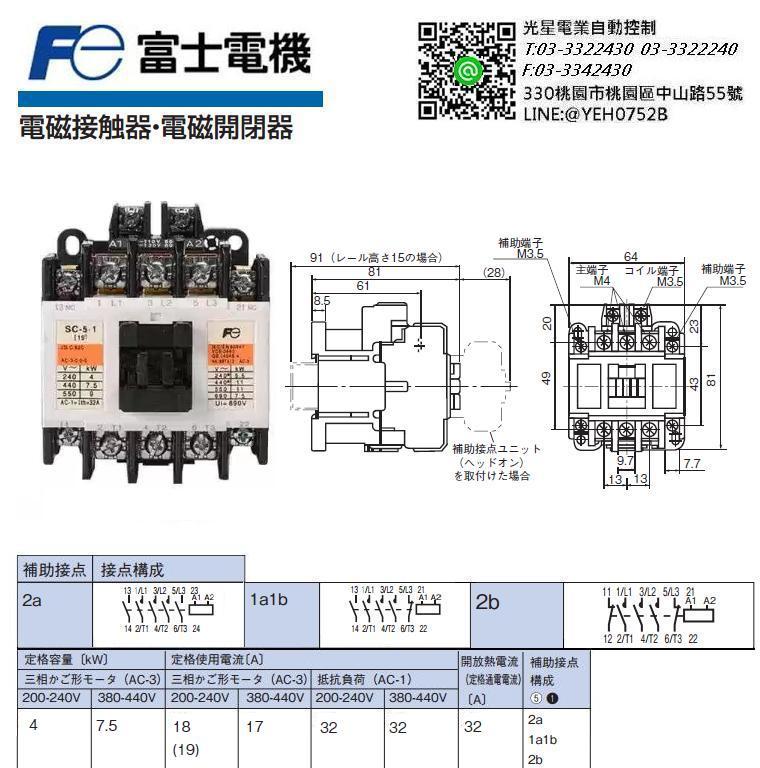 富士電機 Fuji 電磁接觸器 開閉器 SC-5-1