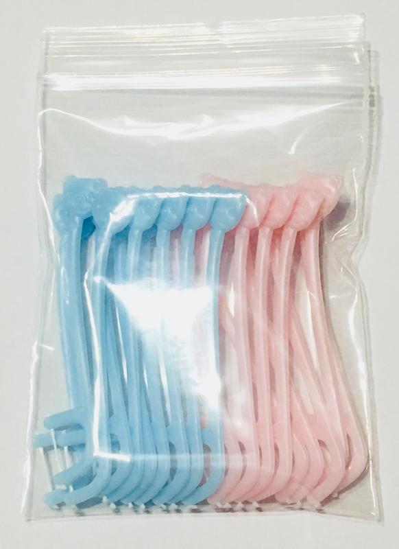 兒童牙線棒 小熊造型 雙色包裝500支（20支/包，共25包）