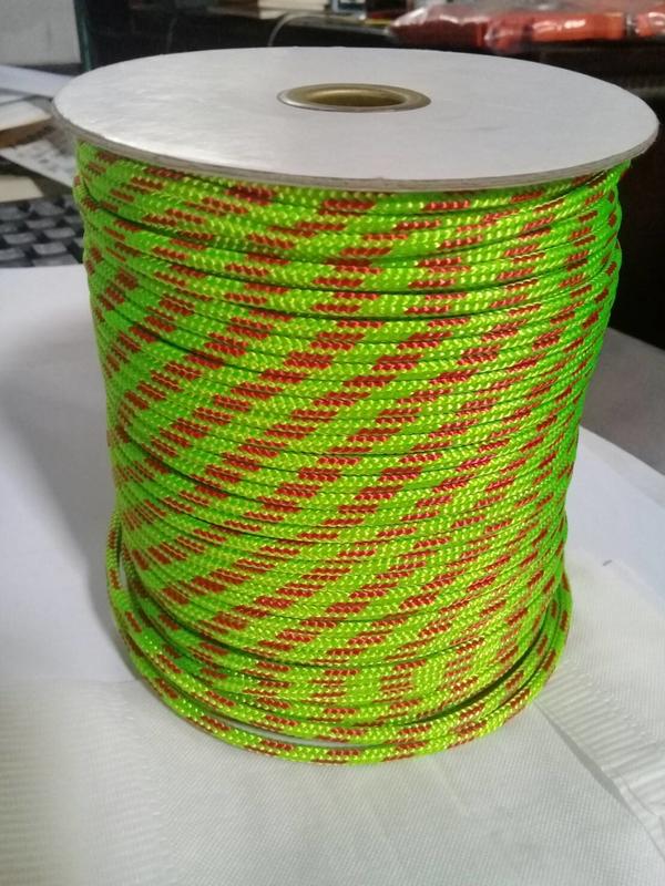 3mm x 20米 綠底彩色拉繩/登山繩/輔助繩 一捲20M