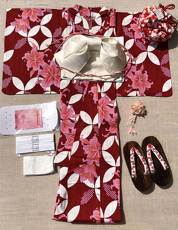 和服全棉日本和服浴衣腰部折疊正宗和服浴衣