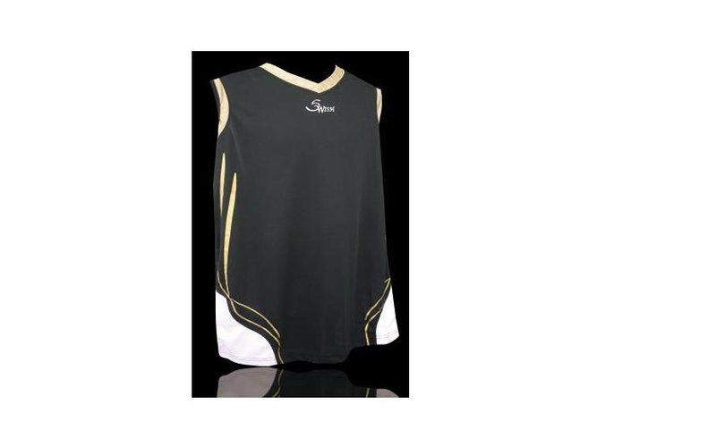 SWISH 輕透排汗籃球運動球衣籃球背心上衣-黑金 3XL size 特390元