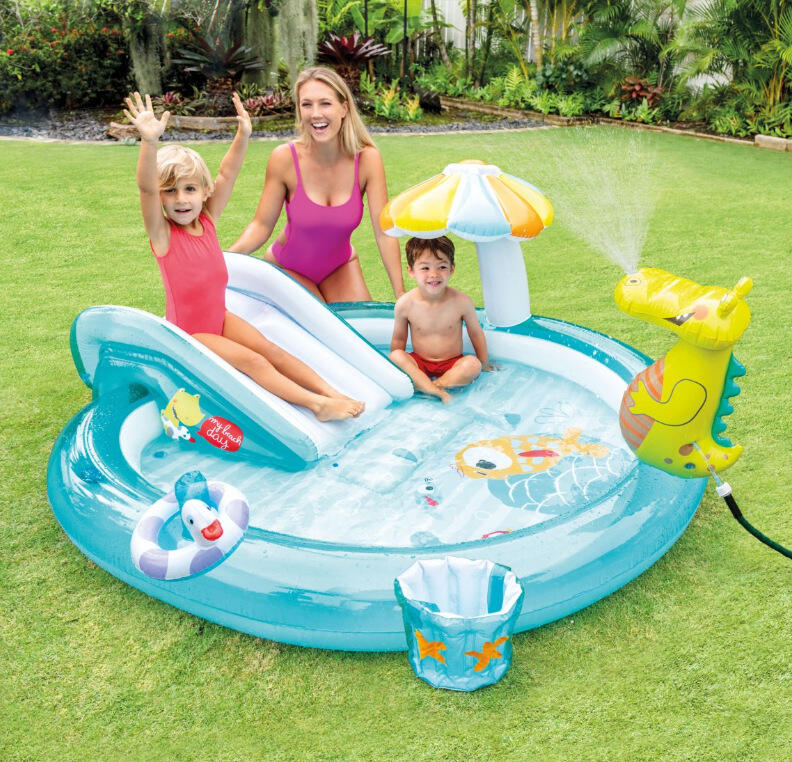 INTEX57165 原廠 噴水鱷魚充氣遊戲水池 幼兒游泳池 完水池 遊戲球池 遊樂園 遊戲池 送修補貼