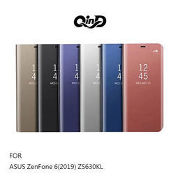 【西屯彩殼】QinD ASUS ZenFone 6(2019) ZS630KL 透視皮套 鏡面電鍍殼