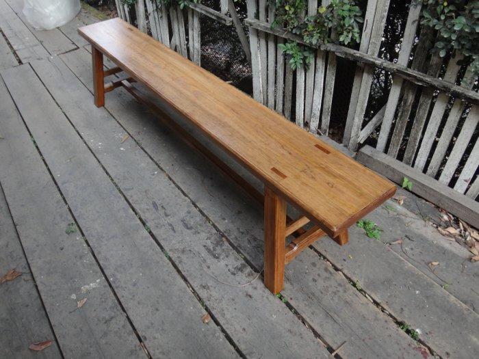 B040{崙頂傳統原木家具行}~杉木長大板凳9.5吋寬柚木色 叫寬 接受訂做 訂色 需要訂做