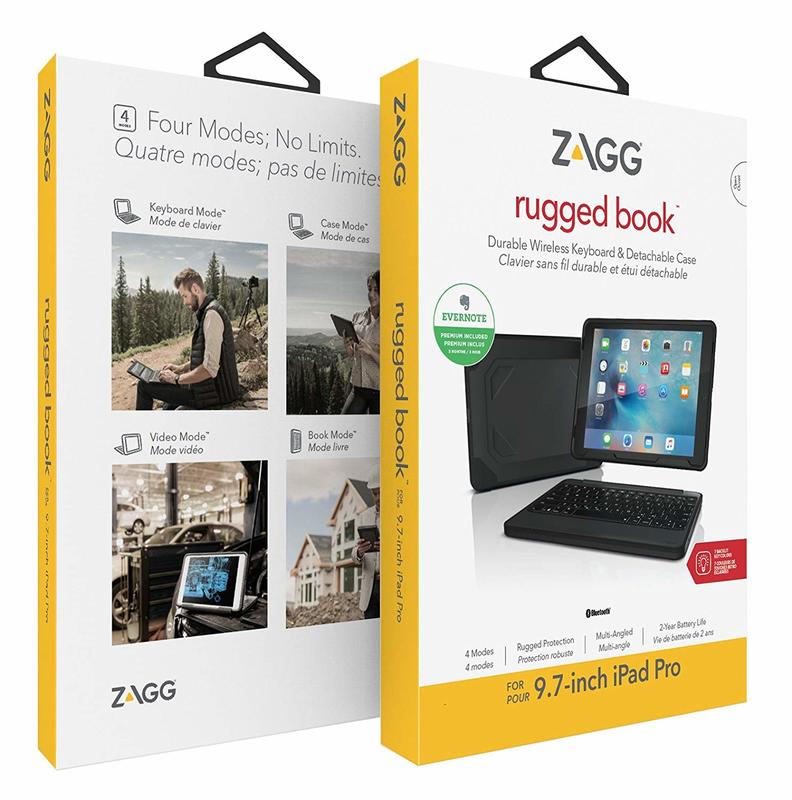 iPad 5/6 Air 1/2 Pro 9.7用※台北快貨※美國原裝 ZAGG Rugged Book鍵盤+軍規保護套