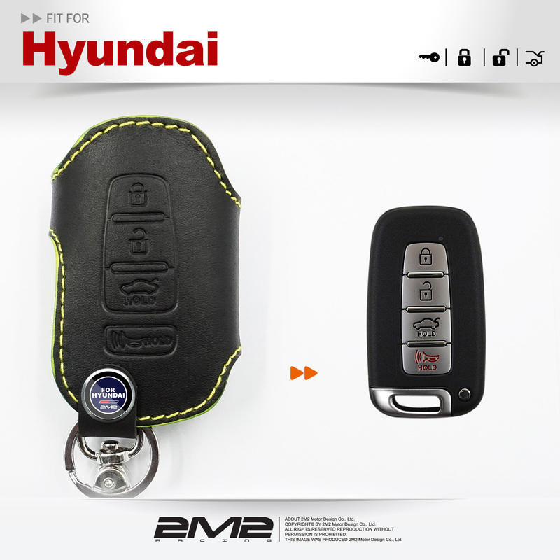 【2M2】四鍵款 HYUNDAI Sonata Veloster 現代汽車 智慧型鑰匙 鑰匙套 鑰匙皮套 皮套