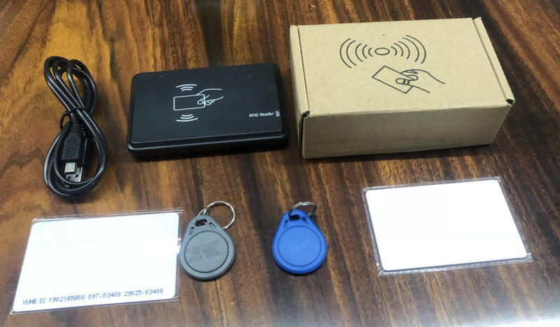 送4張卡 雙頻 雙系統 USB RFID Reader 雙頻讀卡機 125kMHz +MF13.56MHZ 會員卡系統