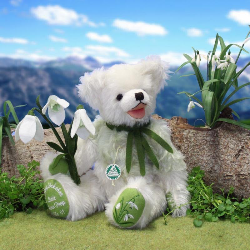 白色貴族 Hermann Spielwaren 綠標泰迪熊~~花系列~~雪蓮花小熊 (市價約6980元)