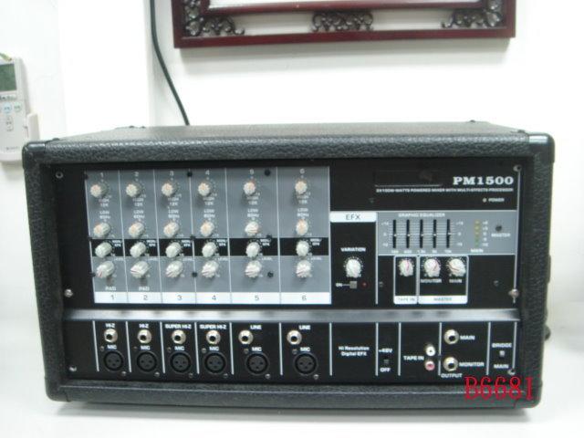 【全冠】SUNTEC PM1500 2X100W功率混音器 功放調音台 混音擴大機 (B6681