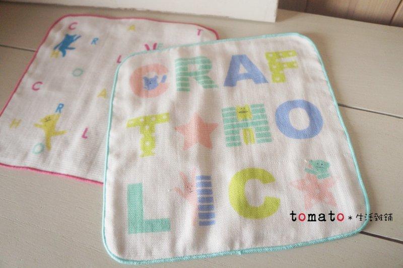 ˙ＴＯＭＡＴＯ生活雜鋪˙日本進口雜貨 日本製CRAFTHOLIC限定繽紛字母宇宙人圖樣紗布手帕