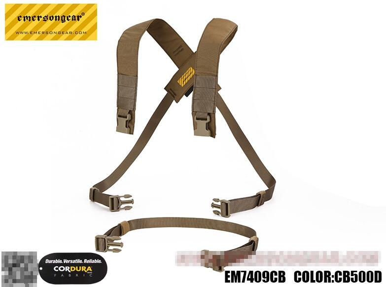 【熱血沙場】EmersonGear 愛默生 D3CRM胸掛 X型背負系統 多功能插扣具 狼棕色 #7409