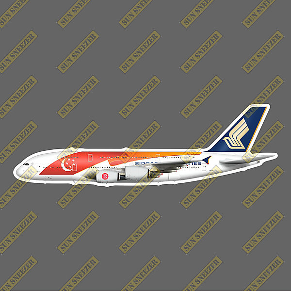 新加坡航空 國旗塗裝 A380 擬真民航機貼紙 防水 尺寸165MM