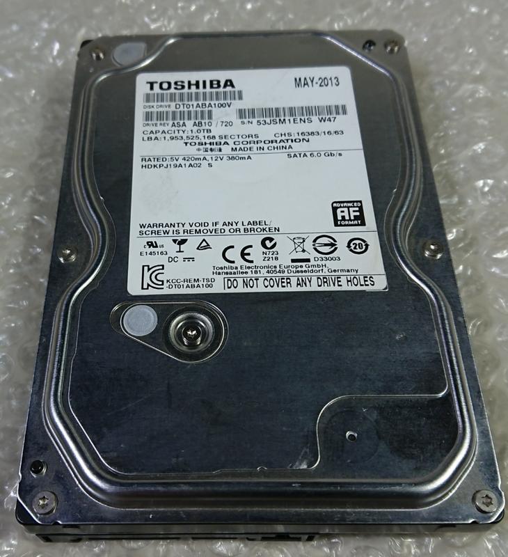 ◢ 簡便宜 ◣ 二手 堪用 Toshiba 東芝 1TB 3.5吋  DT01ABA100V  監控專用 SATA 硬碟