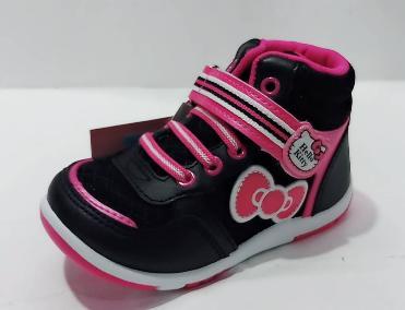 英德鞋坊  HELLO KITTY 女童高統休閒運動鞋(台灣製造) 715137-黑 限量特賣200元