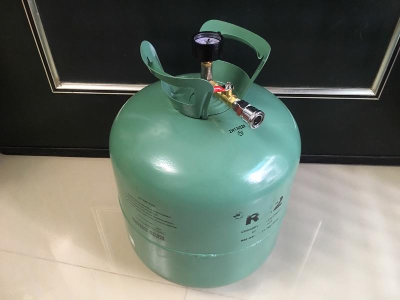可攜式儲氣桶/風桶--R-22冷媒桶改裝考克版--空壓桶(銅製考克含壓力表)