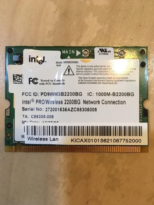 免運 intel PRO/Wireless 2200BG network Connection 網卡