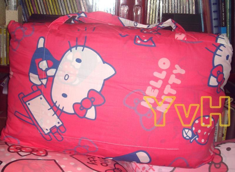 ==YvH==正版卡通 Kitty D生活點滴桃紅 鋪棉兩用睡袋4.5x5尺加大兒童睡袋 台灣製 冬夏兩用 表布有鋪棉