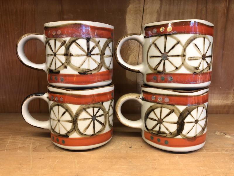 「壺氣滿堂」早期日本明和窯咖啡杯 手工製手工繪二手商品 四杯不拆賣