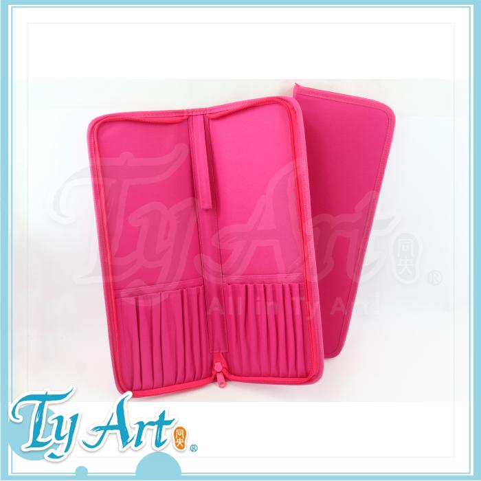 同央美術網購   TYART 專業畫筆袋 粉紅色 ~雙層 可手提~ 方便攜帶、容易整理