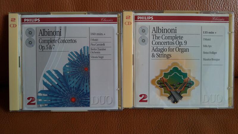 Albinoni Complete Concertos Op. 5、7、9 ， i Musici演出，兩套4CD合售
