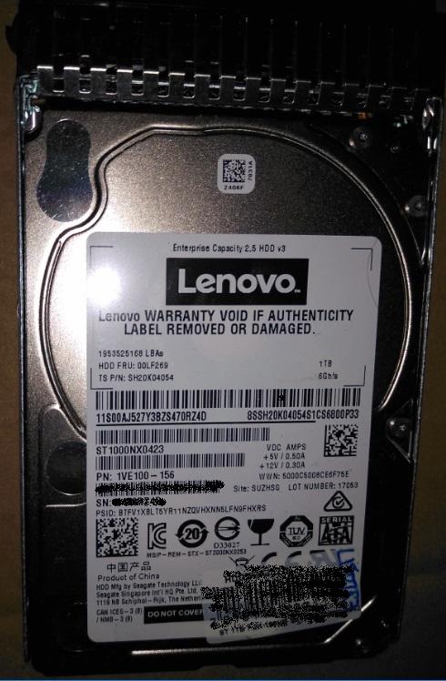 台灣Lenovo IBM 1TB 7.2K SATA 2.5" ST1000NX0423 00AJ527 00LF269