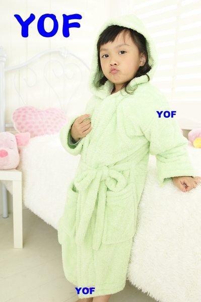 【YOF_Babyshop】YOF*100%台製-專櫃材質-奈米開纖紗 保暖輕柔速乾無毒兒童附帽 浴袍/睡袍 M 號