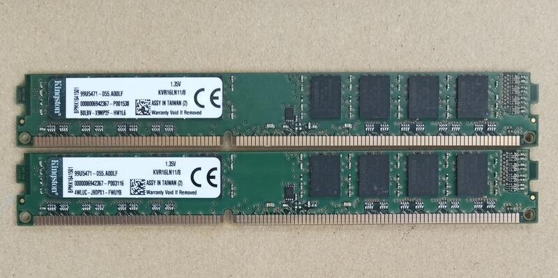 記憶體DDR3 1600 8G_金士頓_雙面