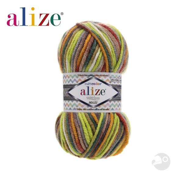 【大嘴鳥】Alize Superlana Maxi Multi Color 拉娜菱格紋毛線 編織線材 土耳其進口