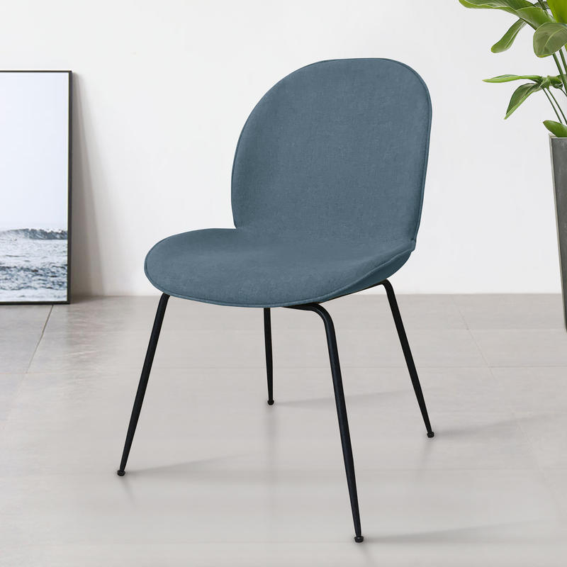 !新生活家具!《白莎》藍色 餐椅 電腦椅 休閒椅 洽談椅 書桌椅 布椅 棉麻布 設計師款 時尚 高雅 北歐 4色
