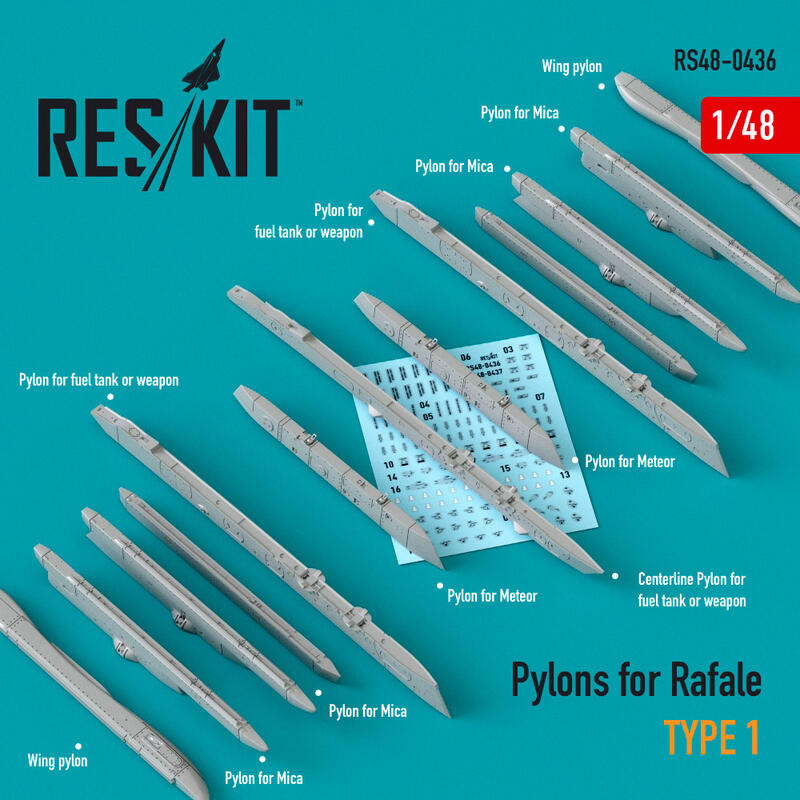 reskit rs480085 rafael python 5 missile (4 pcs)... RS48-0436 Pylons for Rafale type 1 (1/48) | 露天市集 | 全台最大的網路購物市集