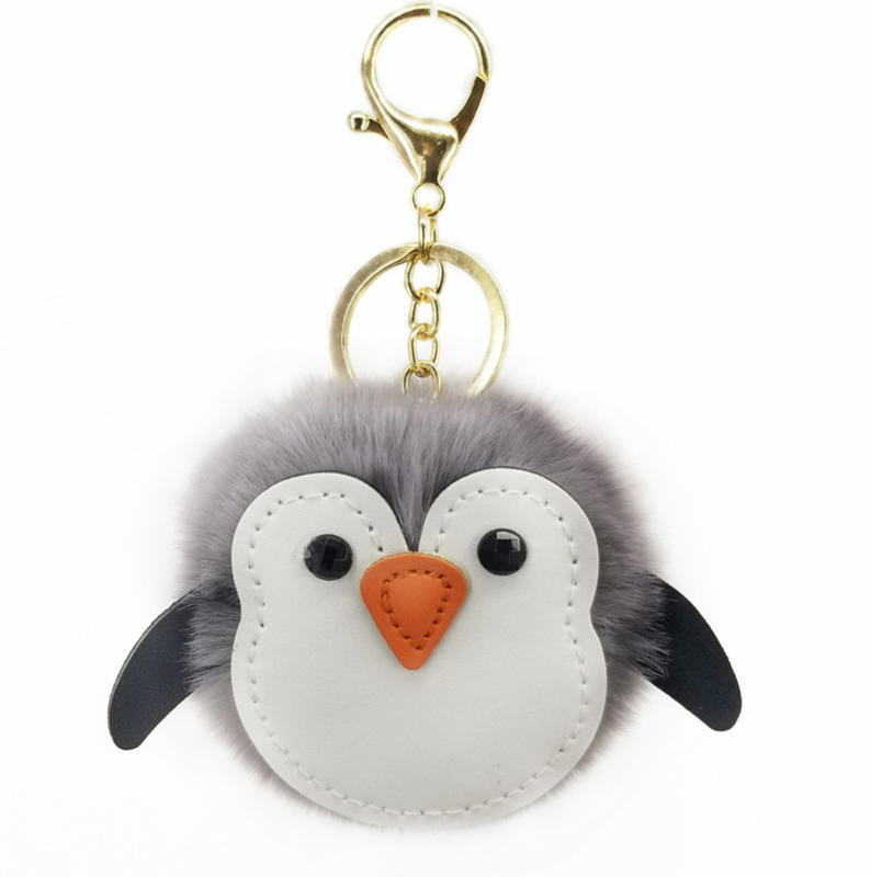 尾牙交換禮物企鵝毛球包包掛件/鑰匙扣毛毛球吊飾 mama88