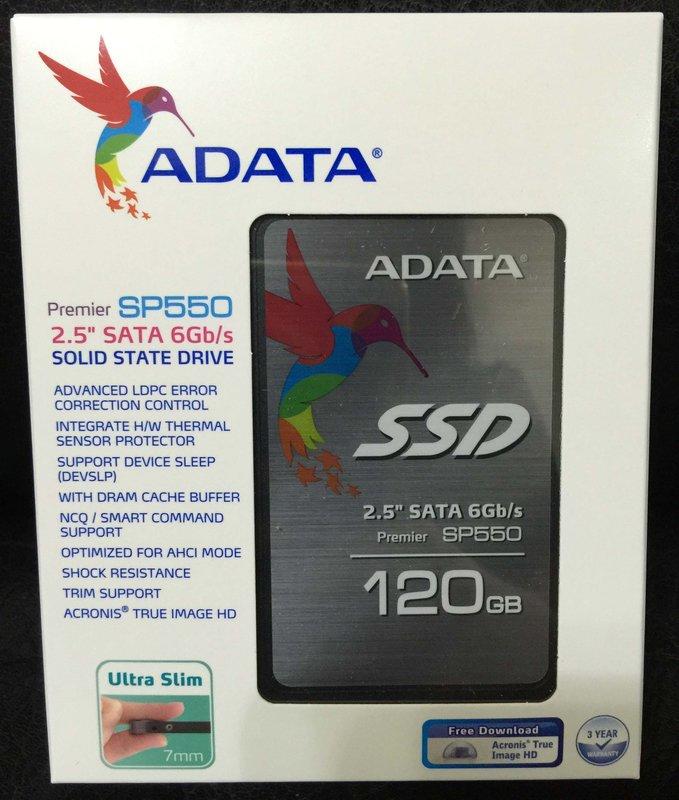 ...點子電腦-北投...◎ADATA 威剛 Premier SP550 120GB ◎ 2.5 吋固態硬碟1800元