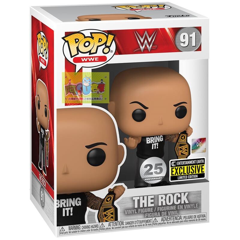 ☆阿Su倉庫☆WWE摔角The Rock Funko Pop Figure 巨石強森Q版大頭娃娃