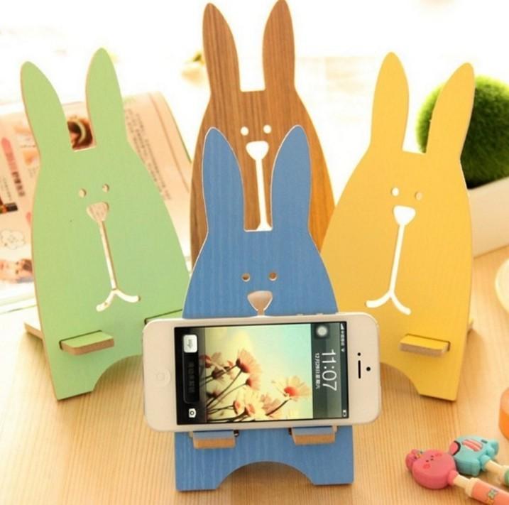 可愛韓風創意木質 兔兔 手機架懶人支架 婚禮小物 名片架 充電座手機座 兔子手機架 床上支架 手機架 手機套