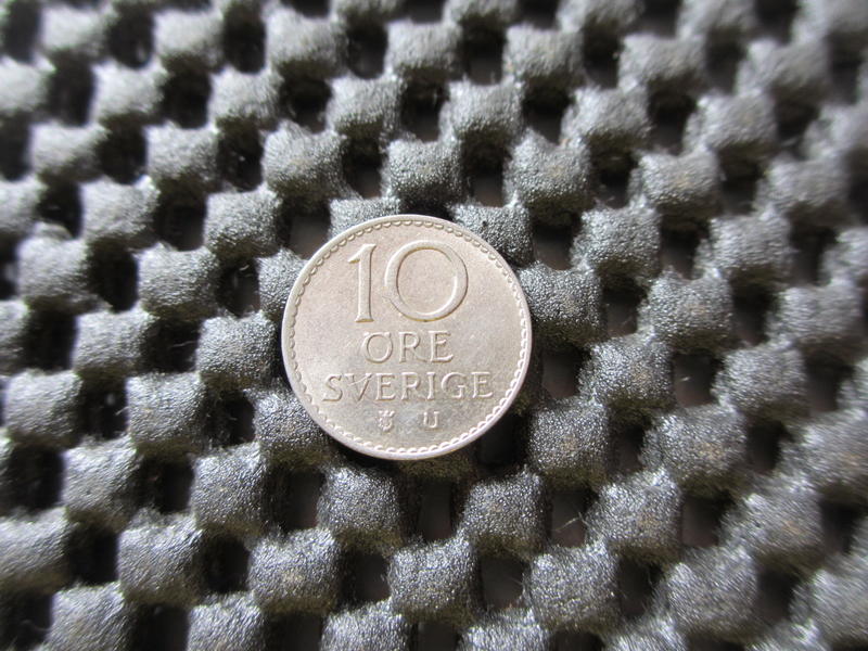 Mini coin-1964 瑞典皇冠古斯塔夫六世 10分鎳幣 10 Cent AU-K19179