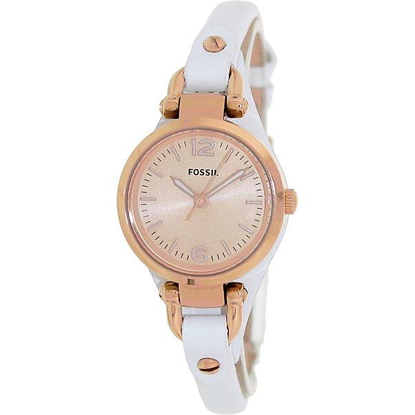 Fossil Women''s Georgia ES3265 White Leather Rose Dial 女錶