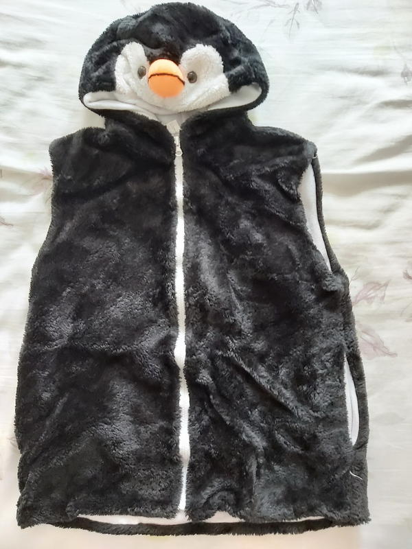 企鵝造型兒童毛料保曖背心XL-二手九成新