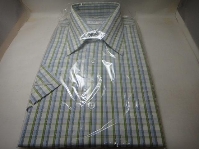 ORFEO 綠色方格短袖襯衫-2折賣;尺寸：39 15 1/2