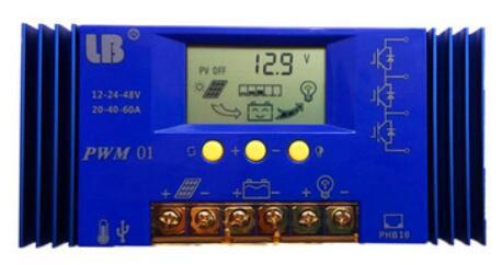 智能自動識別電壓控制器降 壓控制器 升壓控制器 太陽能12V 24V 40A控制器變壓器 交換器 帶USB負載輸出2A
