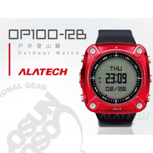 【ALATECH】多功能戶外登山錶.健身錶.車錶.手錶.運動錶.跑步路跑.三鐵健身.自行車/紅黑 OP100-RB