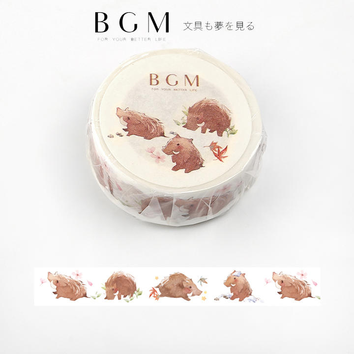 【莫莫日貨】全新 日本進口 BGM 2018AW 新品 紙膠帶 和紙膠帶 - 野豬 (整捲) LA035